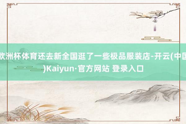 欧洲杯体育还去新全国逛了一些极品服装店-开云(中国)Kaiyun·官方网站 登录入口