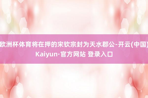 欧洲杯体育将在押的宋钦宗封为天水郡公-开云(中国)Kaiyun·官方网站 登录入口