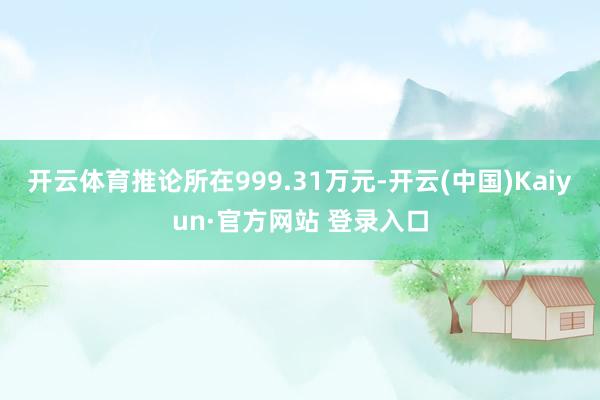 开云体育推论所在999.31万元-开云(中国)Kaiyun·官方网站 登录入口