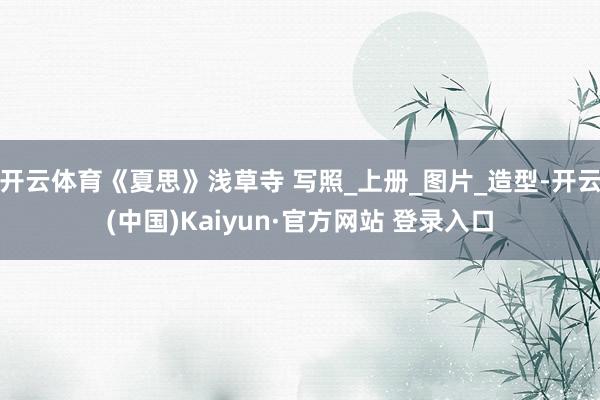 开云体育《夏思》浅草寺 写照_上册_图片_造型-开云(中国)Kaiyun·官方网站 登录入口