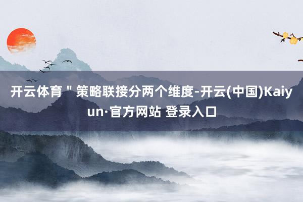 开云体育＂策略联接分两个维度-开云(中国)Kaiyun·官方网站 登录入口