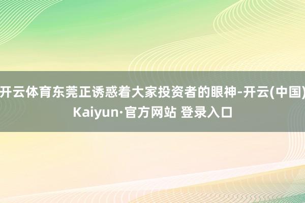 开云体育东莞正诱惑着大家投资者的眼神-开云(中国)Kaiyun·官方网站 登录入口