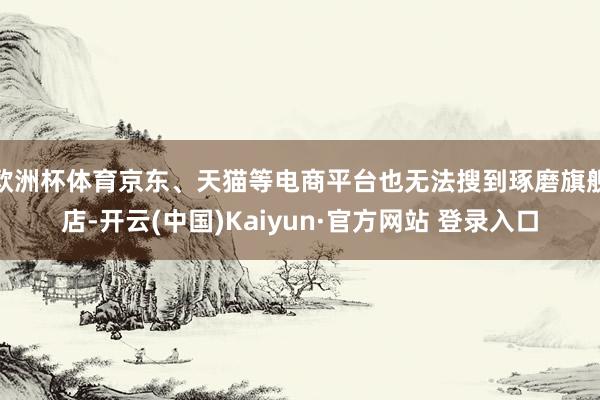 欧洲杯体育京东、天猫等电商平台也无法搜到琢磨旗舰店-开云(中国)Kaiyun·官方网站 登录入口