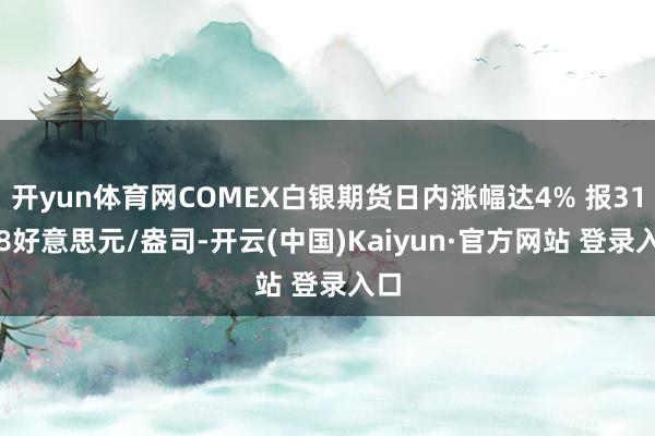 开yun体育网COMEX白银期货日内涨幅达4% 报31.58好意思元/盎司-开云(中国)Kaiyun·官方网站 登录入口