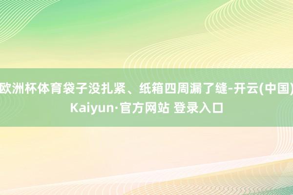 欧洲杯体育袋子没扎紧、纸箱四周漏了缝-开云(中国)Kaiyun·官方网站 登录入口