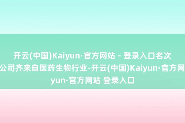 开云(中国)Kaiyun·官方网站 - 登录入口名次前二的两家公司齐来自医药生物行业-开云(中国)Kaiyun·官方网站 登录入口