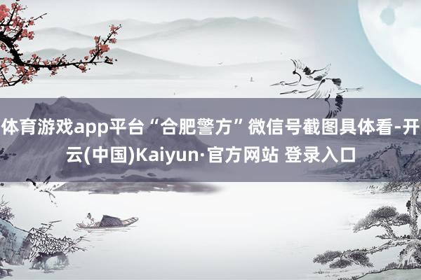 体育游戏app平台“合肥警方”微信号截图　　具体看-开云(中国)Kaiyun·官方网站 登录入口
