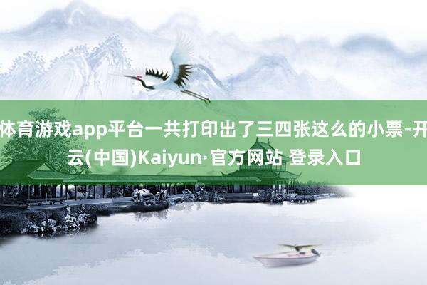 体育游戏app平台一共打印出了三四张这么的小票-开云(中国)Kaiyun·官方网站 登录入口