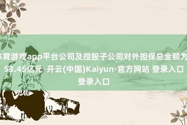 体育游戏app平台公司及控股子公司对外担保总金额为653.45亿元-开云(中国)Kaiyun·官方网站 登录入口