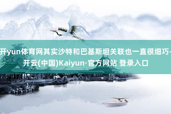 开yun体育网其实沙特和巴基斯坦关联也一直很细巧-开云(中国)Kaiyun·官方网站 登录入口