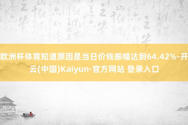 欧洲杯体育知道原因是当日价钱振幅达到64.42%-开云(中国)Kaiyun·官方网站 登录入口