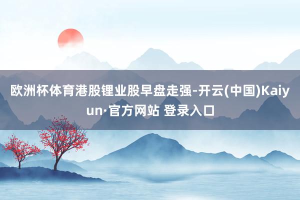 欧洲杯体育港股锂业股早盘走强-开云(中国)Kaiyun·官方网站 登录入口